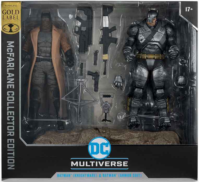 DC Multiverse v Superman 7&Prime;Figure 2-Pack Batman Knightmare & Armor Gold Label
