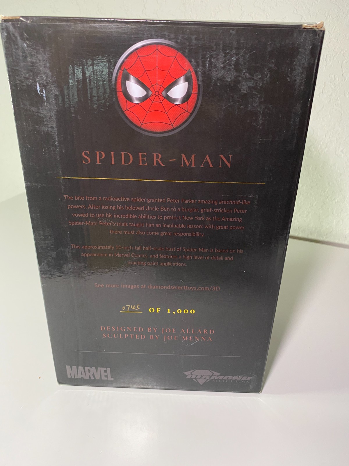 Spiderman Diamond Select Legends In 3D 1/2 Scale Resin Bust Limited 0745/1000