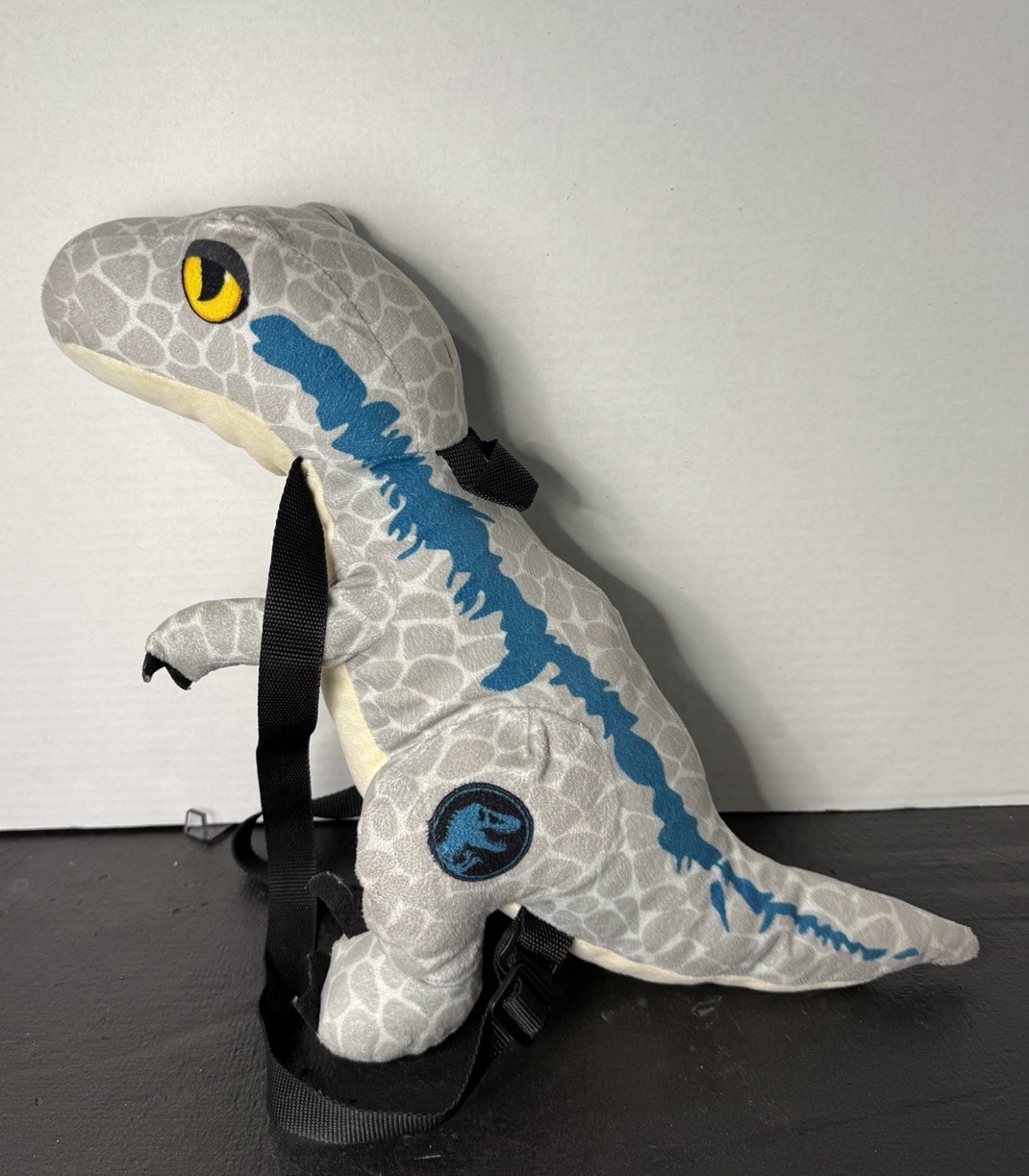Jurassic World Velociraptor Blue 17-Inch Plush Backpack with Adjustable Straps