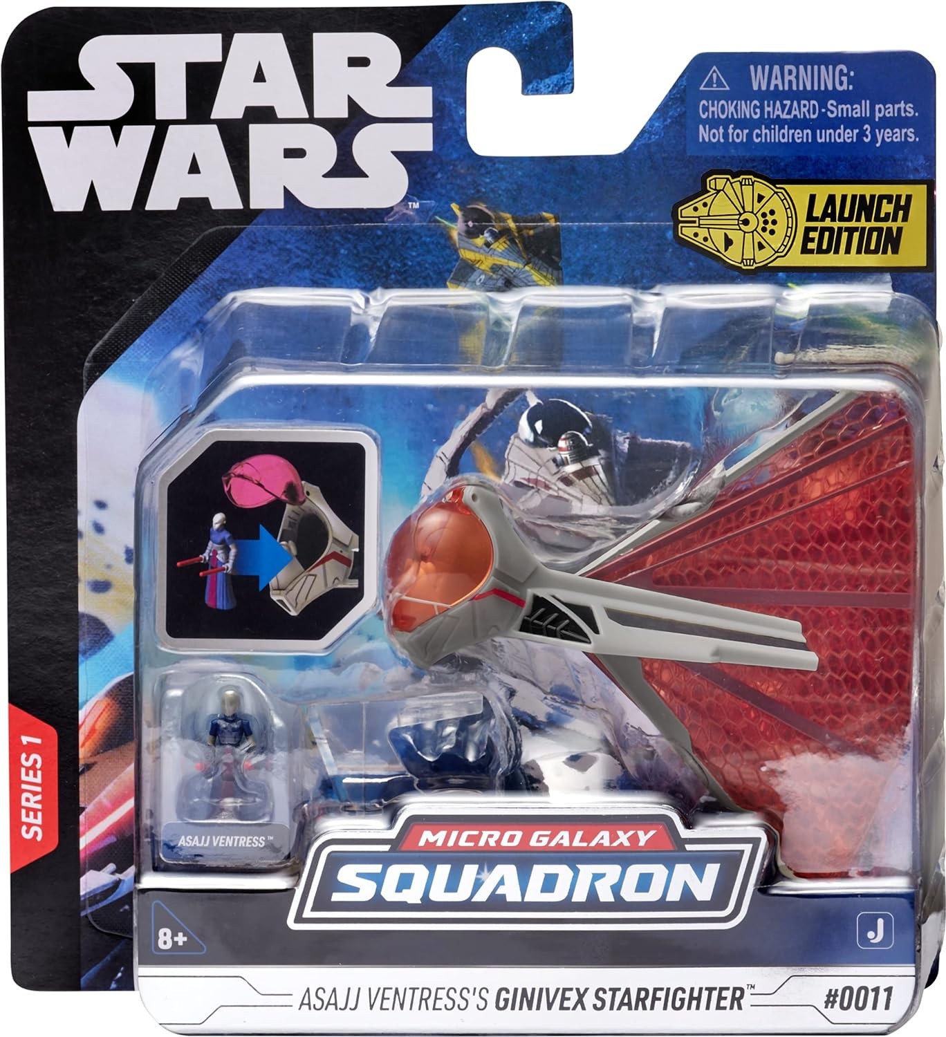 S01 #0011 Star Wars Micro Galaxy Squadron Asajj Ventress Ginivex Starfighter