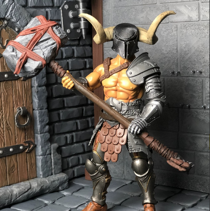 Custom painted Mythic Legions Weapons For Large Stone Hammer, 6-7 Inch Scale