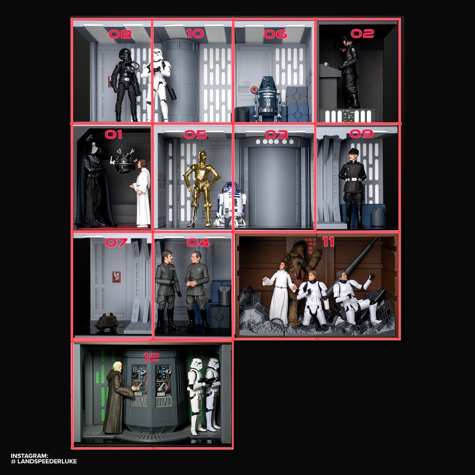 Death Star Station Stackers for 3.75&Prime; & 6&Prime; Figure Diorama (1:18 & 1:12 scales)