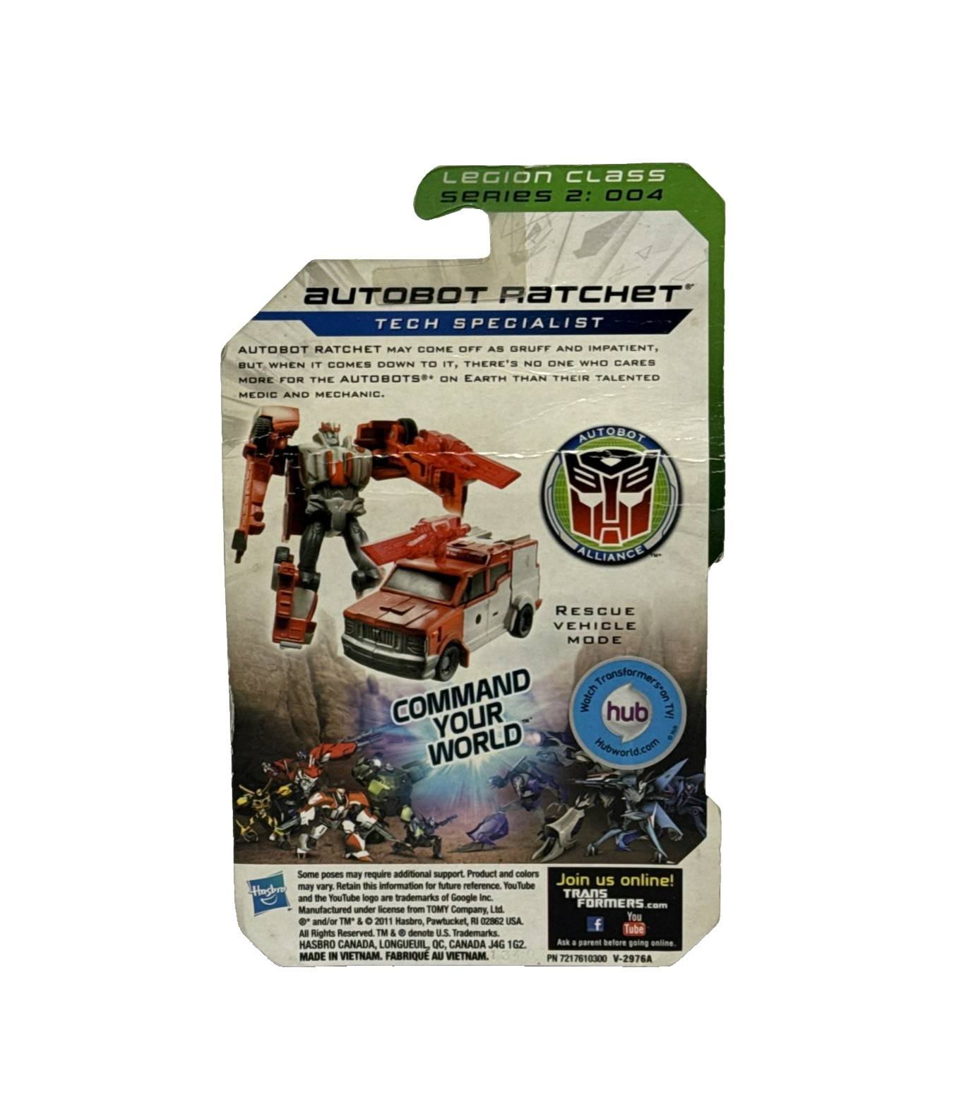 Transformers Prime Cyberverse Autobot Ratchet Figure Battle Blade 2011 Hasbro