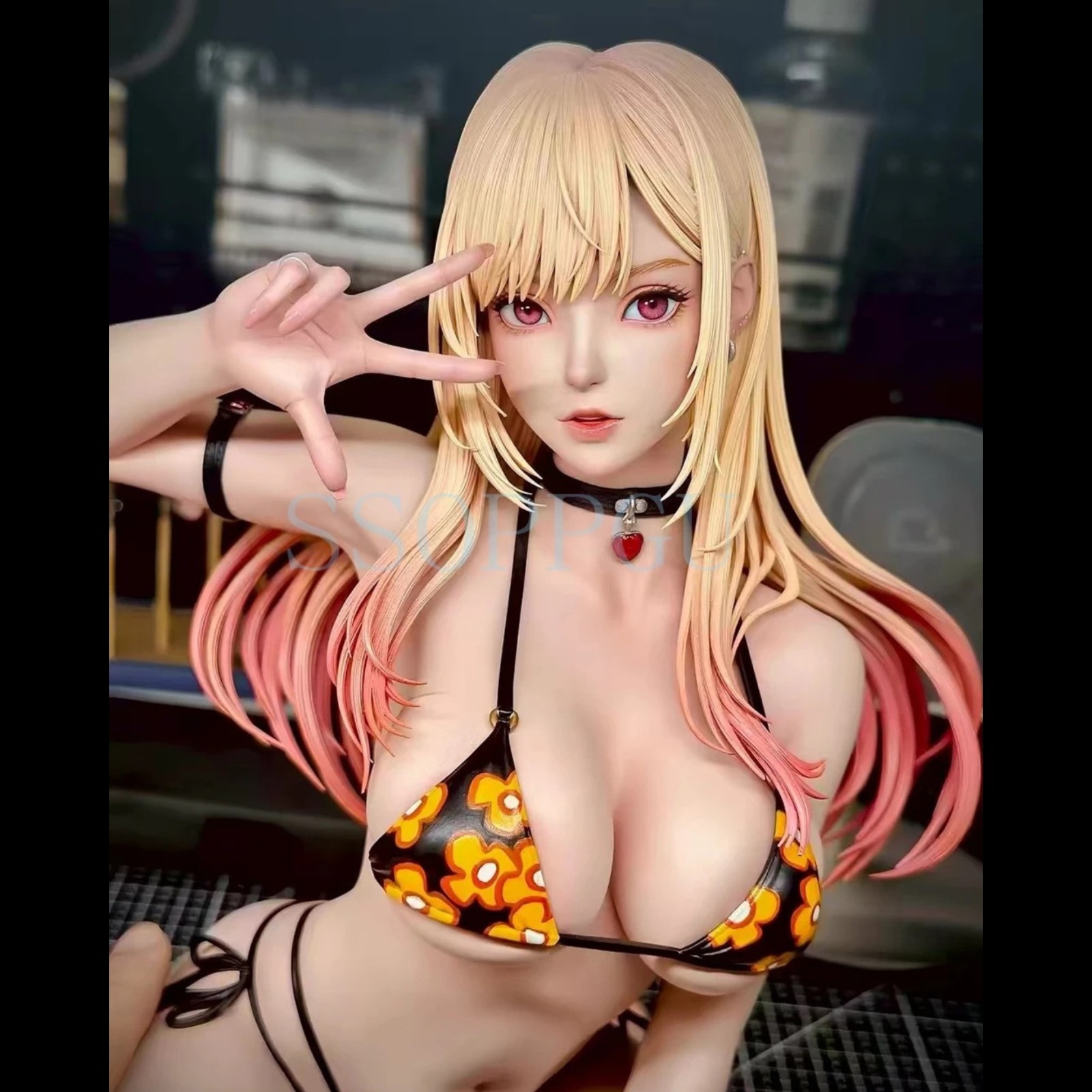 Anime Figure Inspired by Kitagawa Swimsuit 30cm PVC Model Doll Two Heads Display