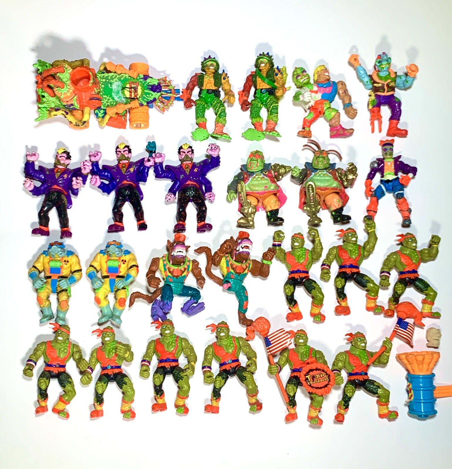 1990 Vintage Toxic Crusaders Lot of 24 Action Figures/ Accessories – Playmates 1