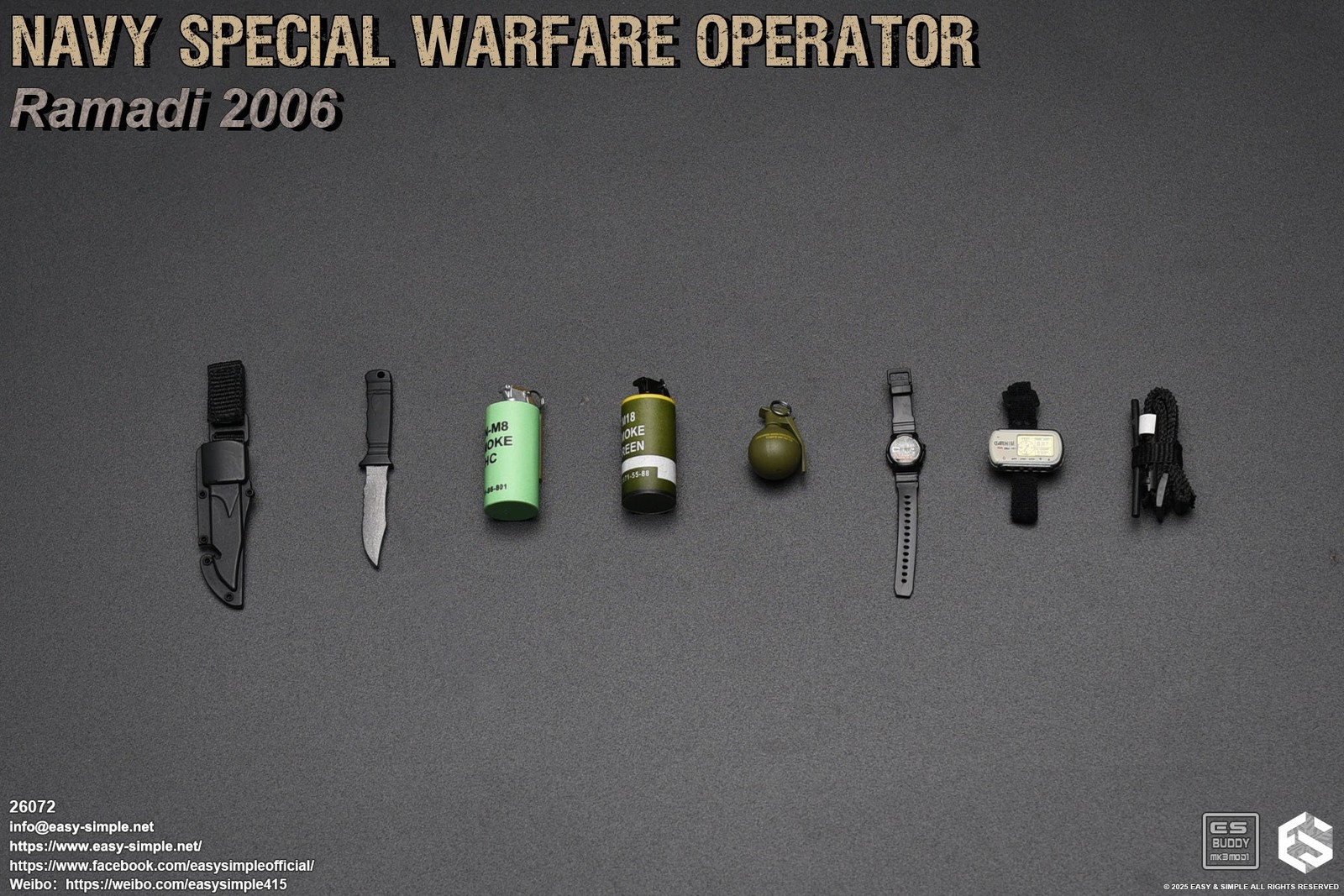 1:6 scale Easy & Simple NSW Operator Combat Knife for 12&Prime; Figures