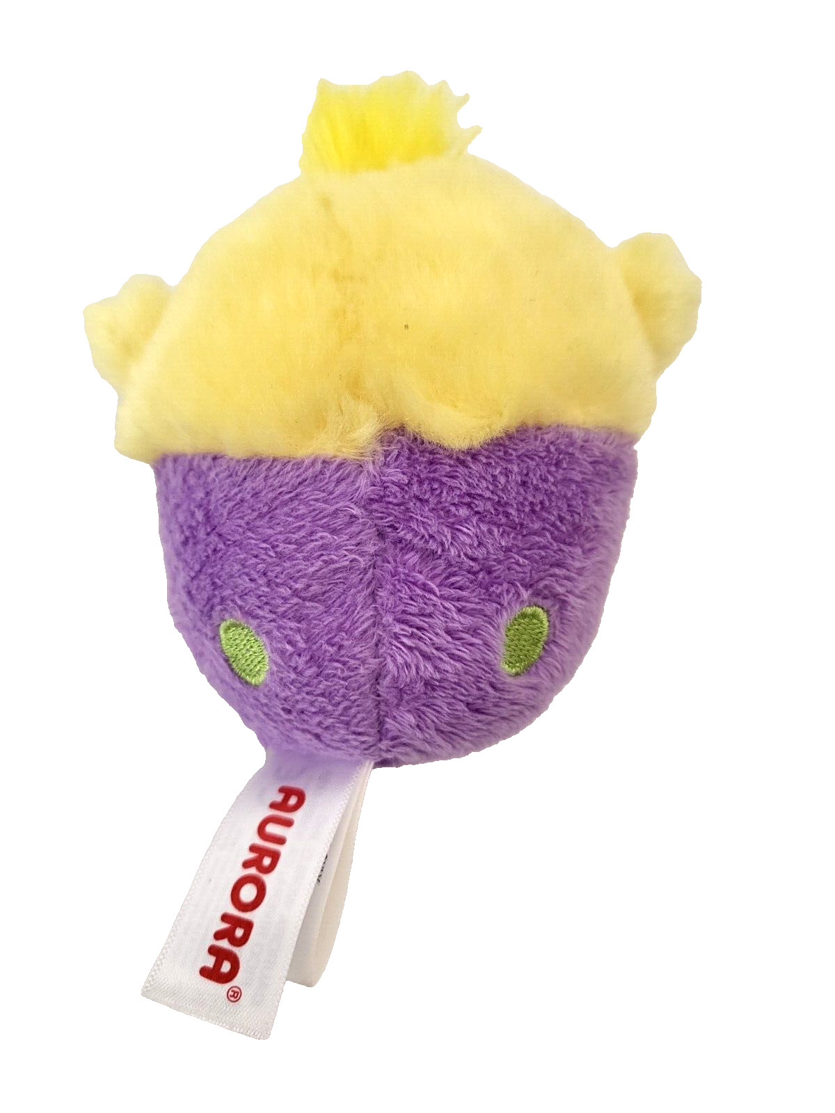 Aurora Chirping Chick in Easter Egg Plush 4&Prime; Yellow Purple Green Spots Soft Toy