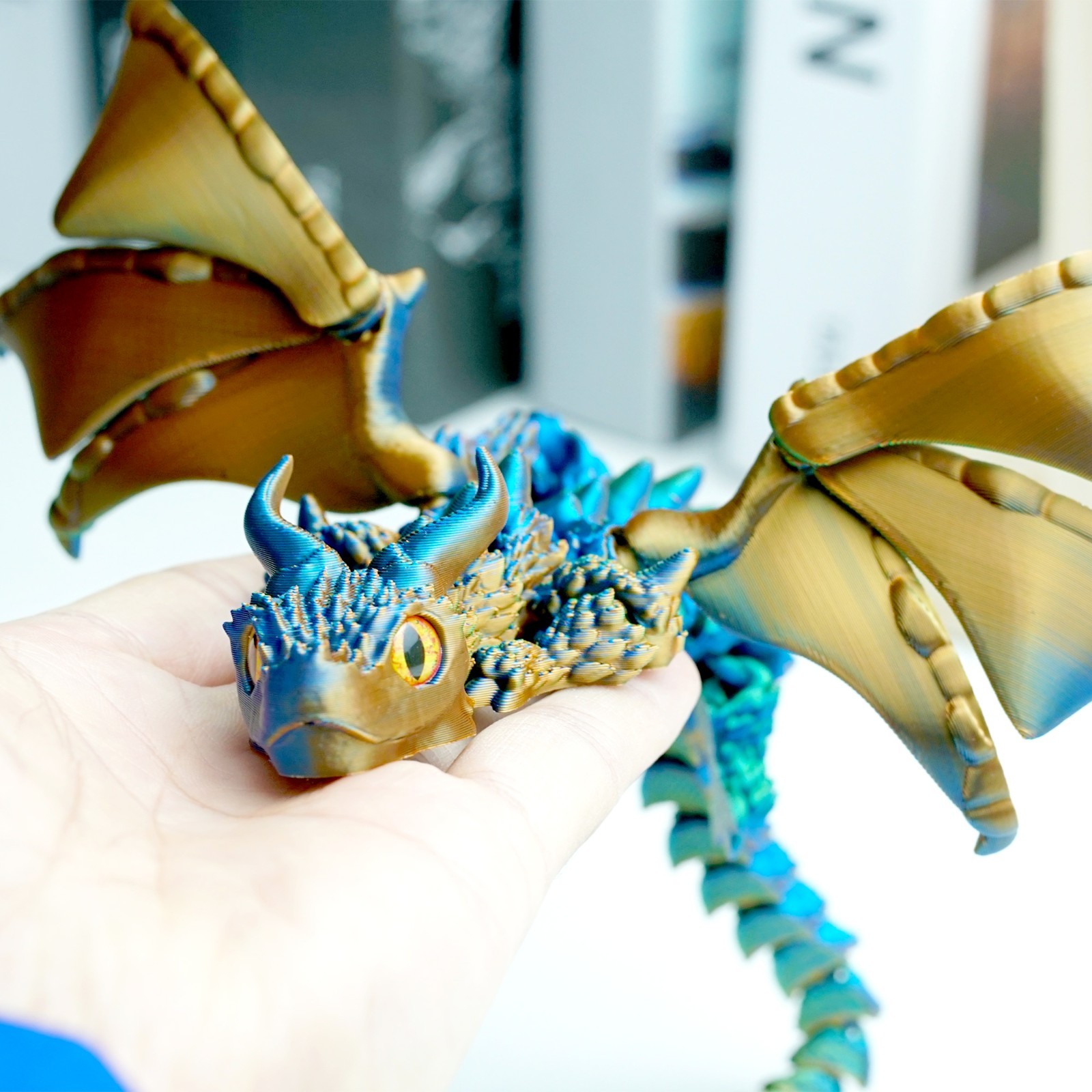 11inch 3D Printed Flying Dragon Model,Articulated Animals Figure,Toys Home Decor