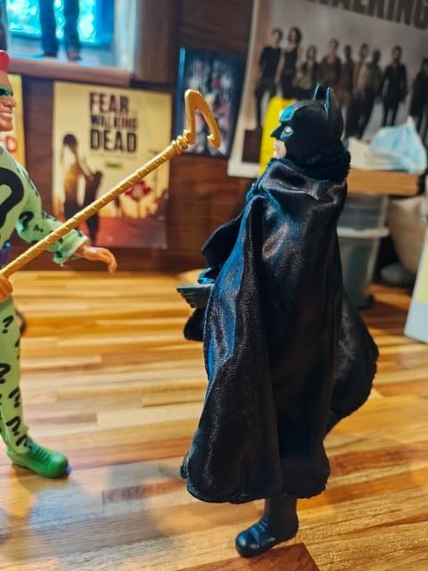 Custom Batman and Riddler 8 inch figures built on Mego body parts