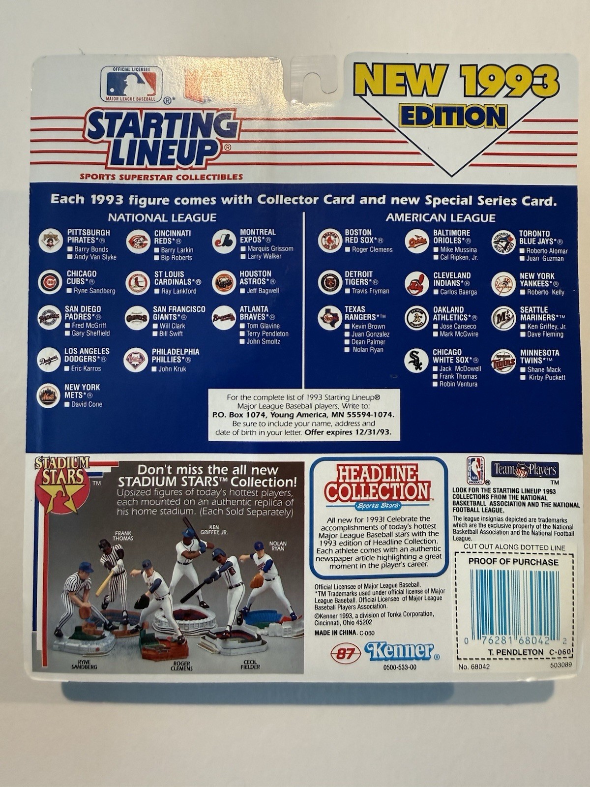 💥⚾️ 1993 TERRY PENDLETON Atlanta Braves Starting Lineup, MLB ⚾️💥