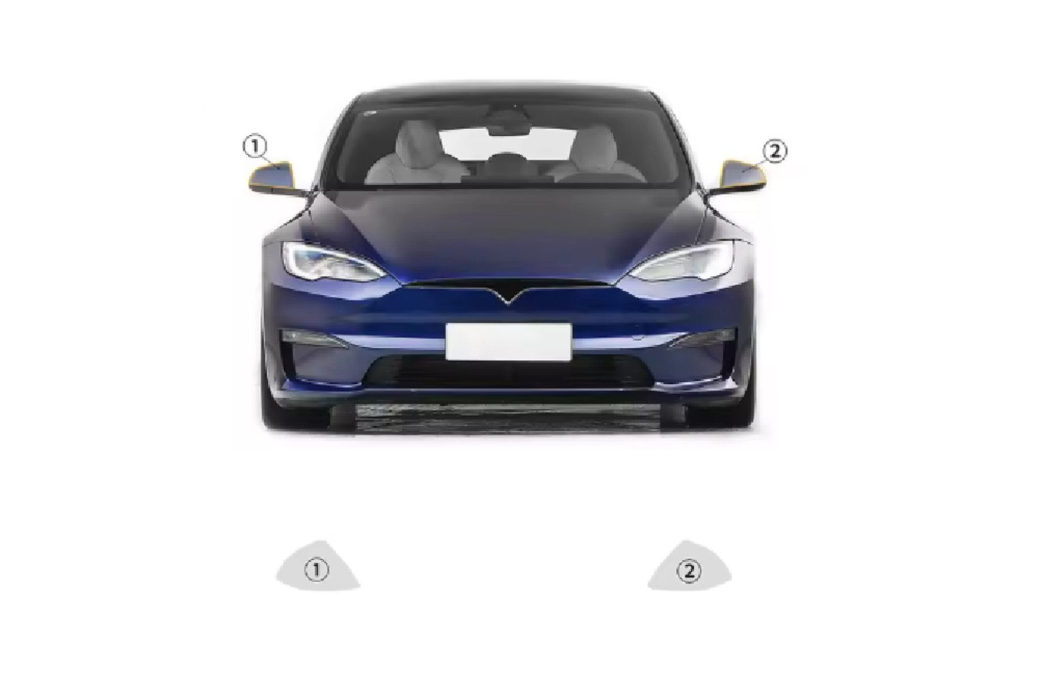 Tesla Model S Outside Rearview Mirror Clear TPU, PPF Protection Film, Pre-Cut, 2
