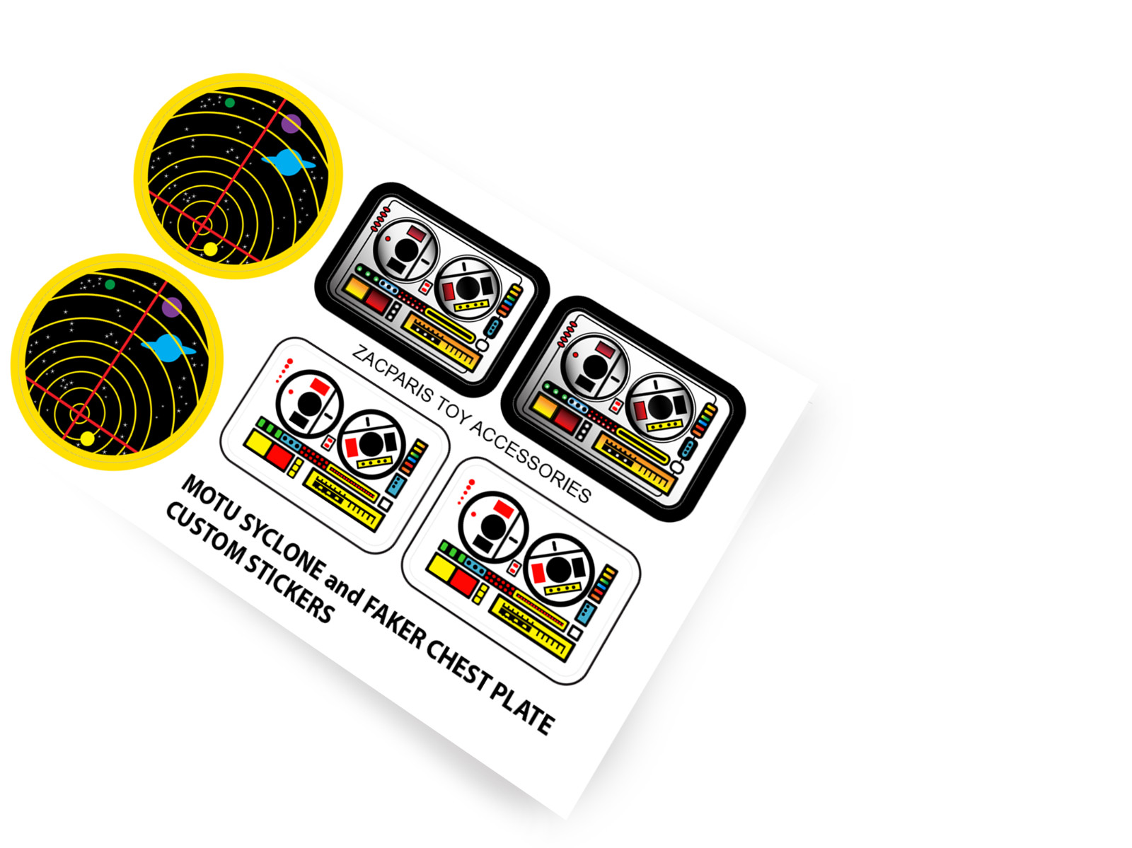 Replacement stickers for HE-MAN Masters of the Universe SYCLONE + FAKER HIGH RES