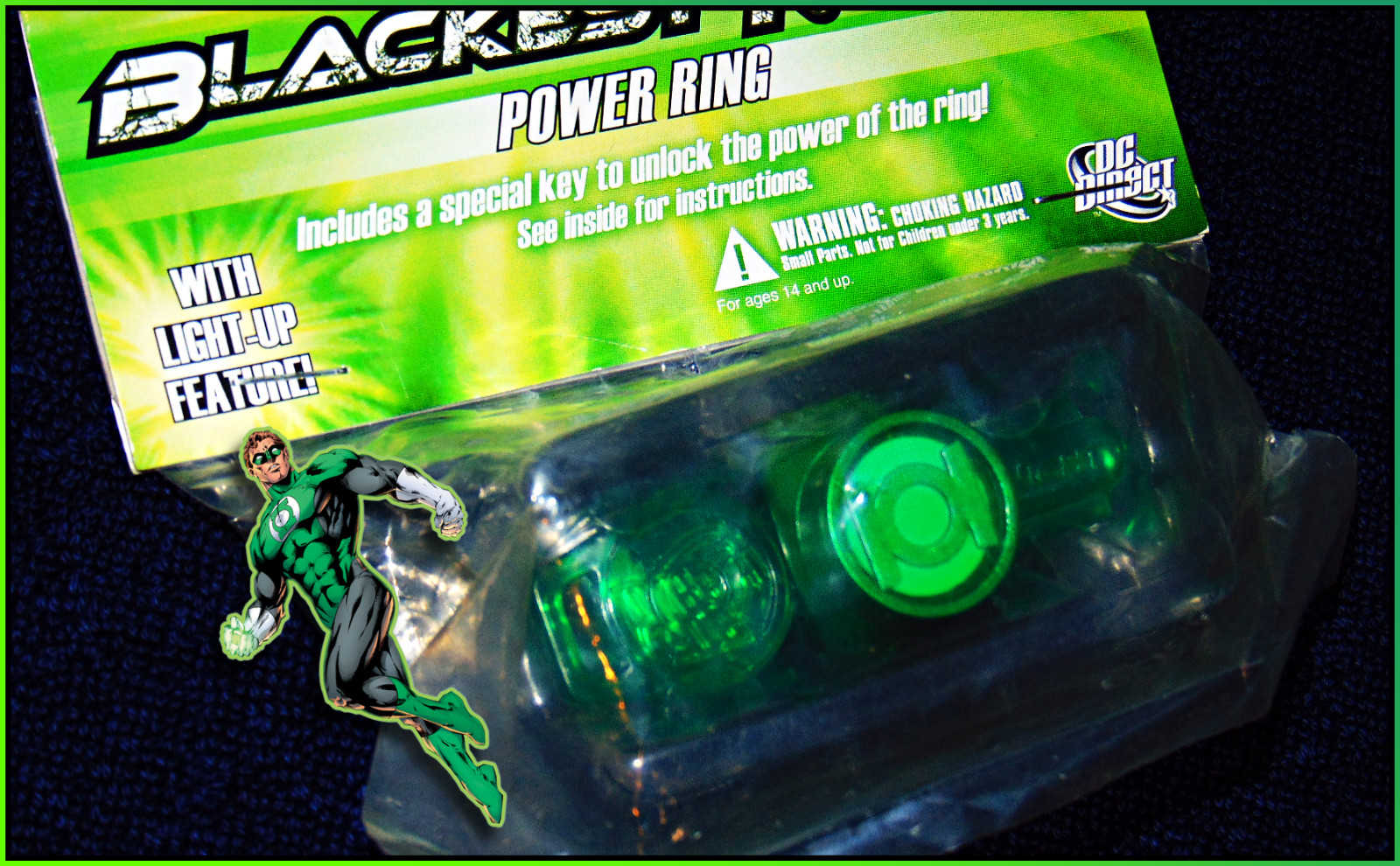 GREEN LANTERN LIGHT-UP POWER RING BLACKEST NIGHT SDCC NYCC 2011 EXCLUSIVE NISP!