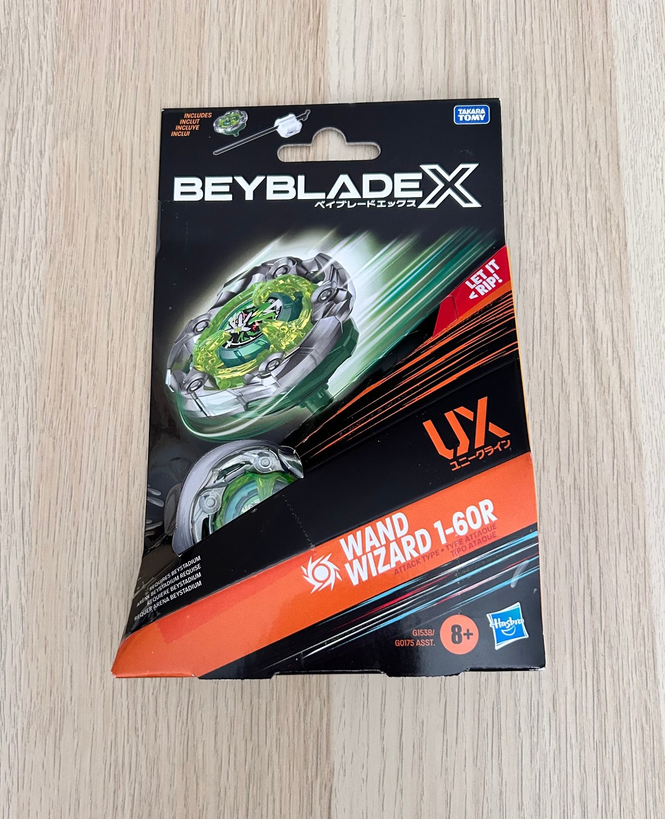 Beyblade X Wand Wizard 1-60R Green Hasbro Takara Tomy Booster Pack Wizard Rod