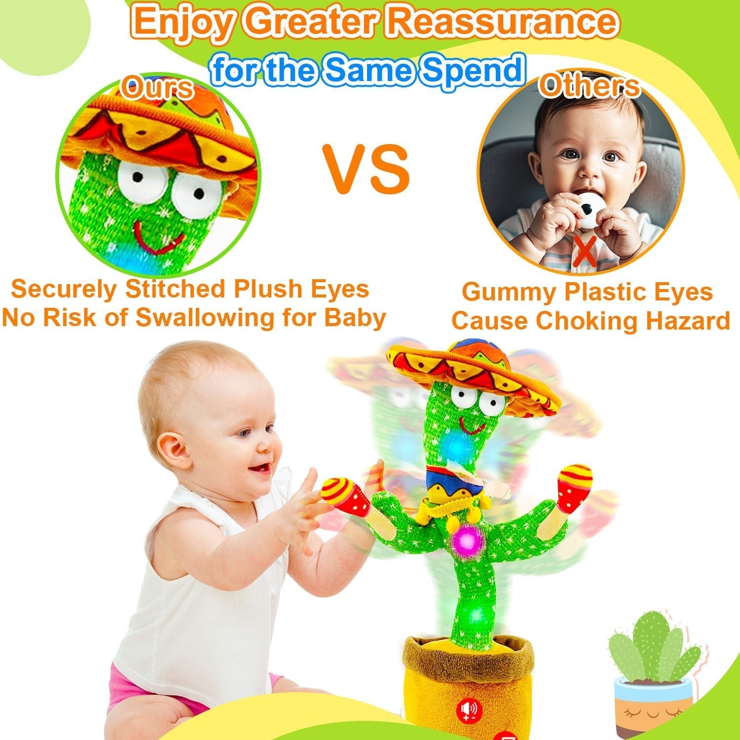 Interactive Singing & Mimicking Cactus Toy – Perfect Baby Gift for All Occasions