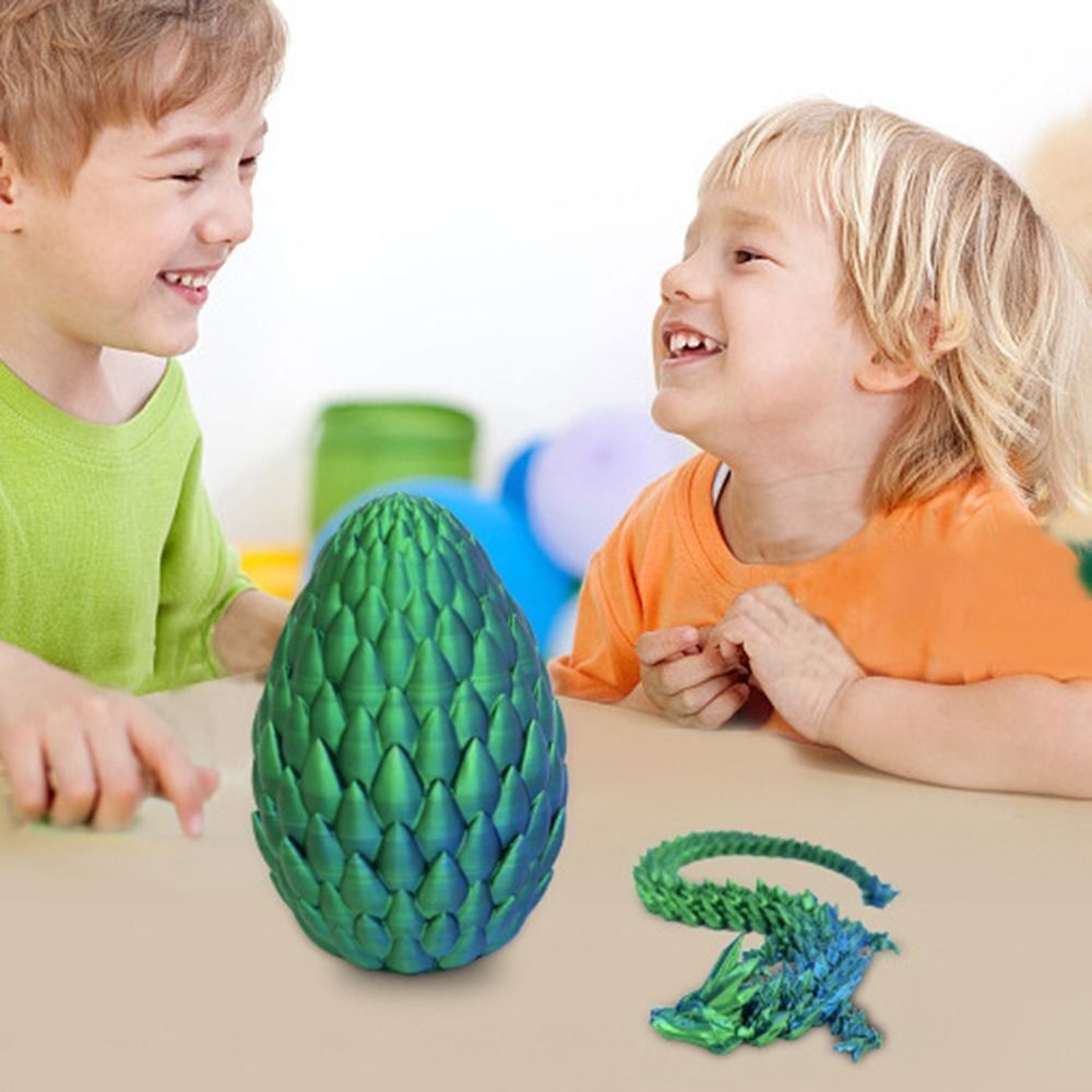 3D Printed Dragon in Egg Full Articulated Dragon Home Office Decor Fidget Toys