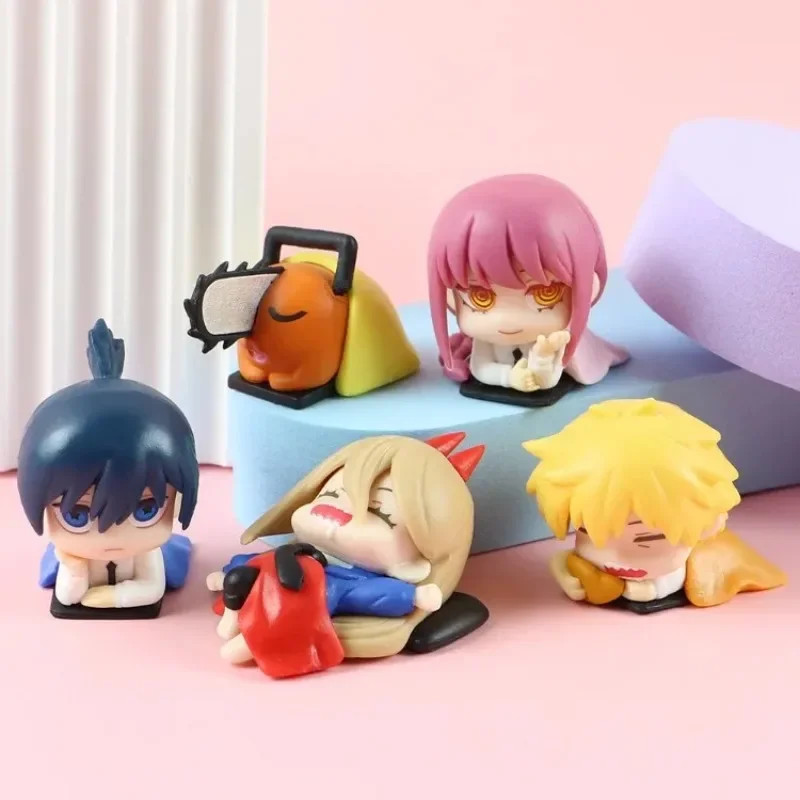 1IN Chainsaw Man Mini Denji, Power, Makima & Pochita Anime Figure Decor