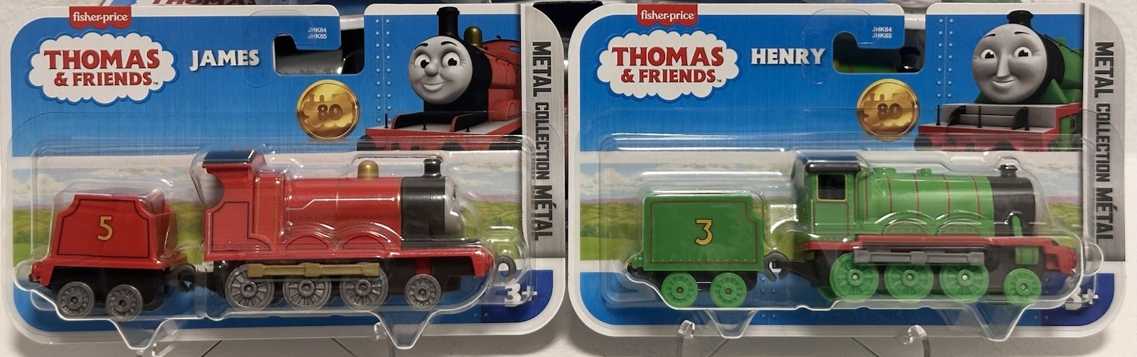 Thomas & Friends 80th Anniversary James & Henry Metal Train 2 Pack NEW