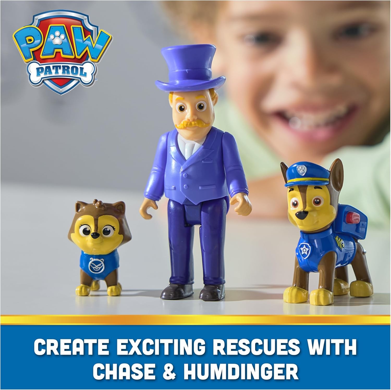 Chase & Humdinger Figures Set, Kids Toys for Boys and Girls Ages 3 an