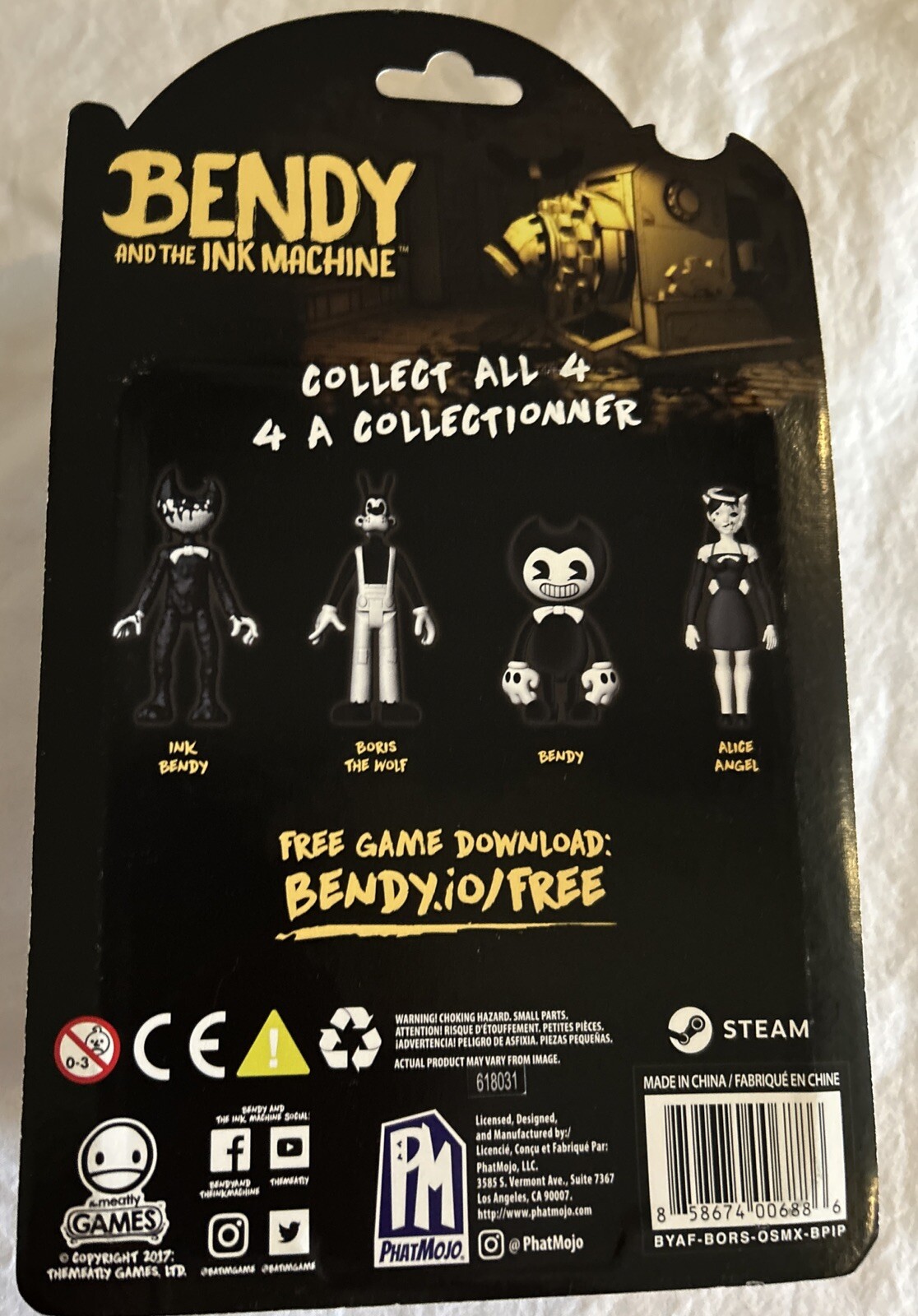 Bendy & The Ink Machine White Boris Toolbox Series 1 Action Figure PhatMojo New