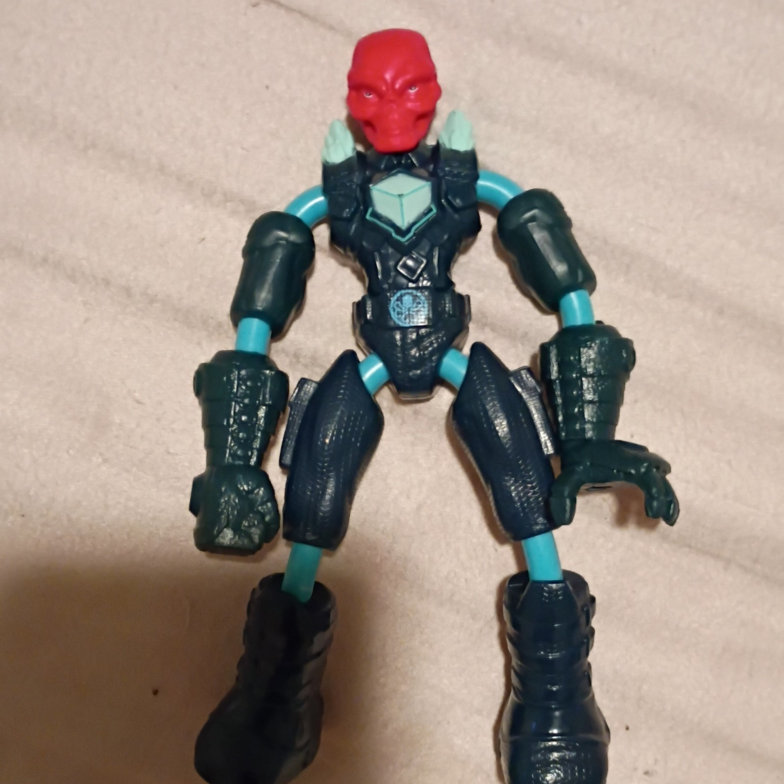 Poseable Action Figure Dark Blue Light Blue Red Plastic Helmet Armor