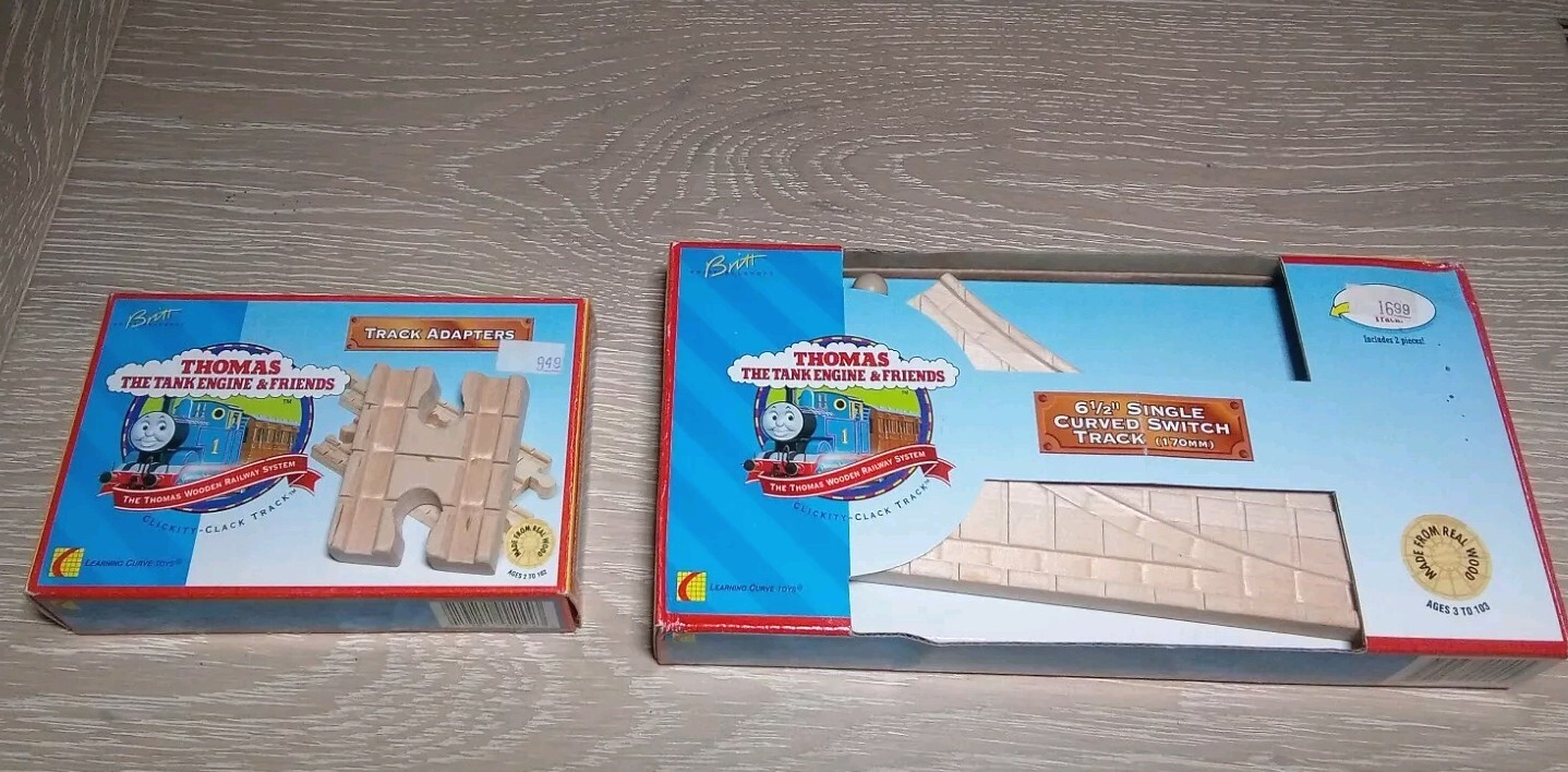 Thomas the Tank Engine Friends 6 1/2&Prime; Single Curve Switch Track Wooden & Adapter