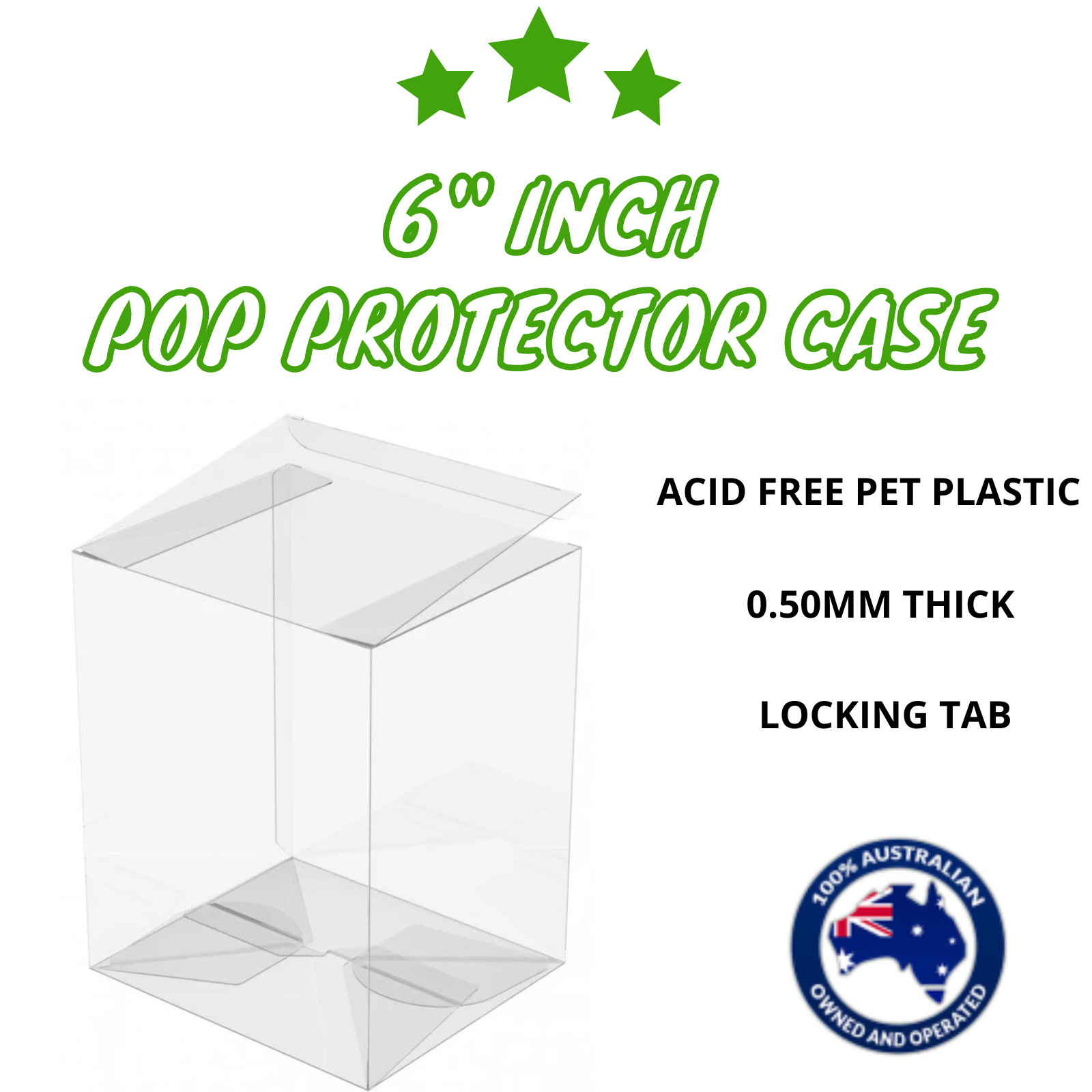 6&Prime; Funko Pop! Vinyl Protector Case Acid Free 0.50mm Thick Six Inch