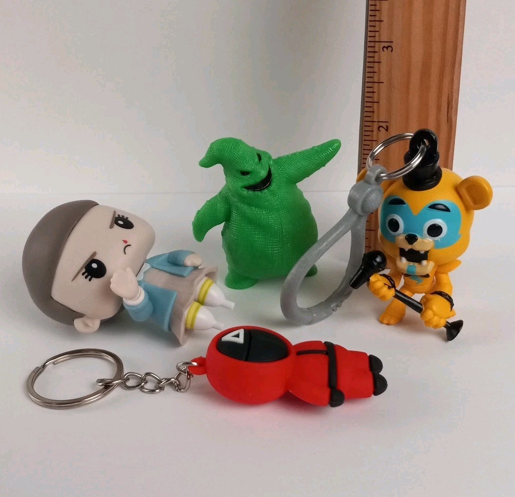 Mixed Lot Of Bag Clips Keychains & Mini Figures Cute Horror
