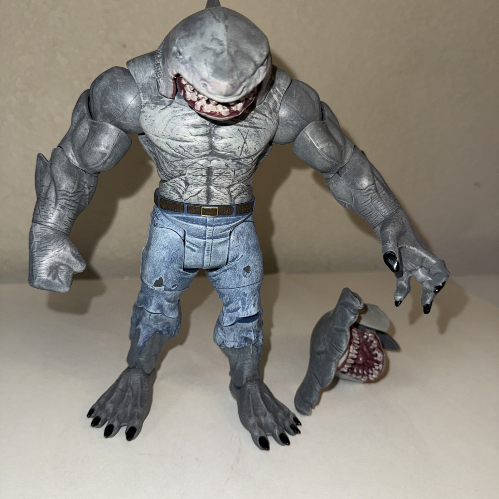 DC Multiverse King Shark Build A Figure BAF CNC 100% Complete with Hammerhead 9&Prime;