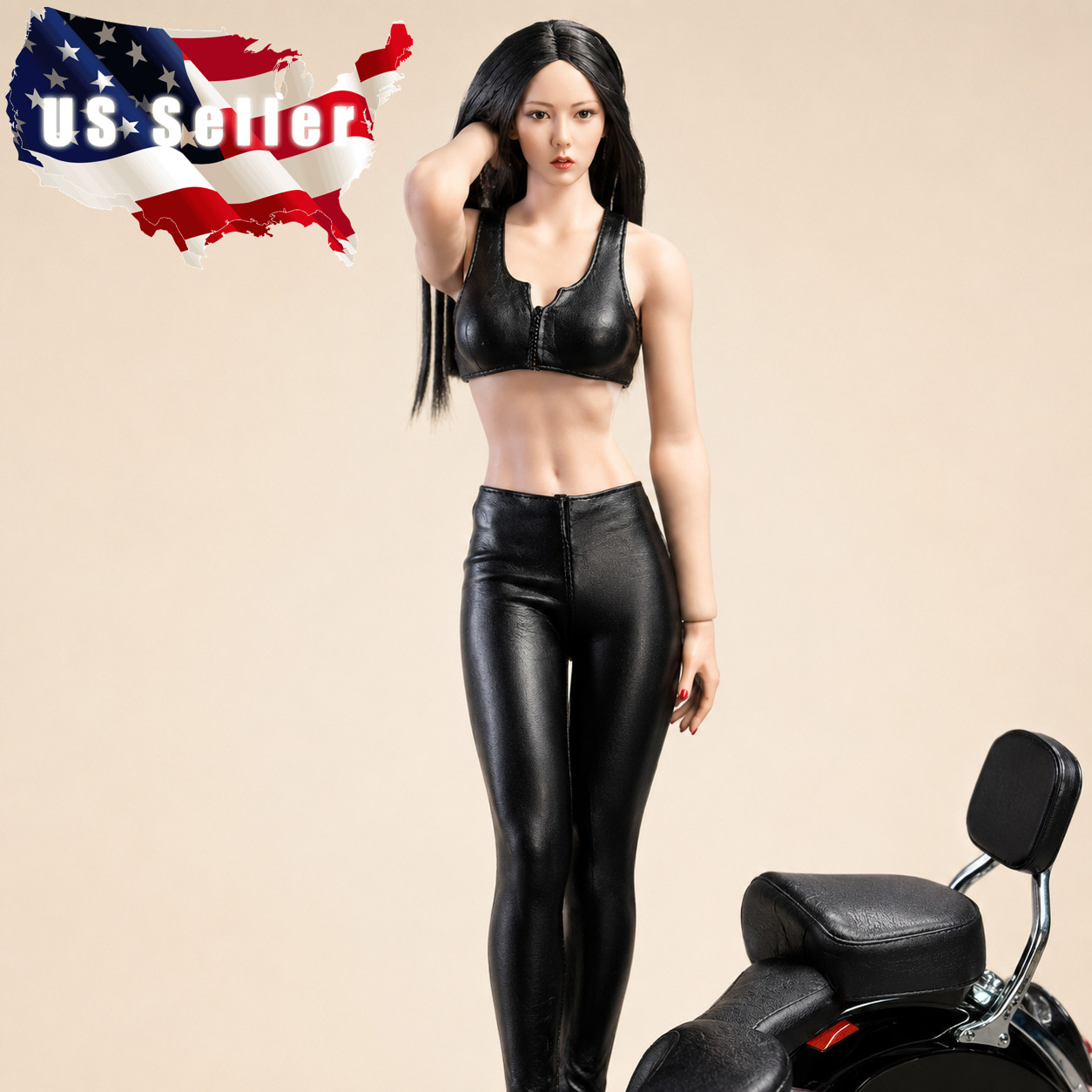 1/6 Leather Outfit Top Pants Set For 12&Prime; PHICEN Hot Toys TBLeague Female Figure