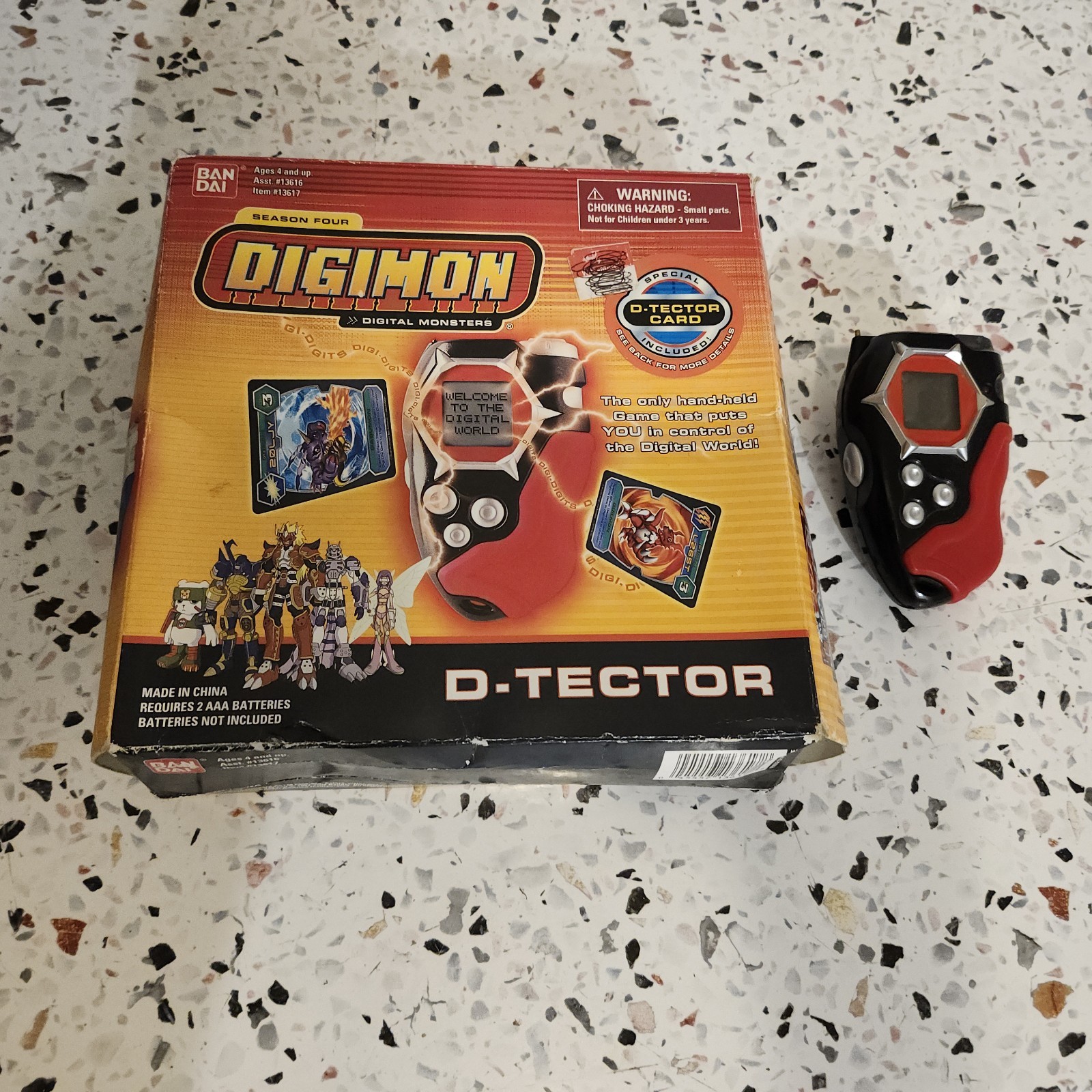 Digimon Digivice D-Tector Black & Red 2002 V1 With Box FOR PARTS/Non Working