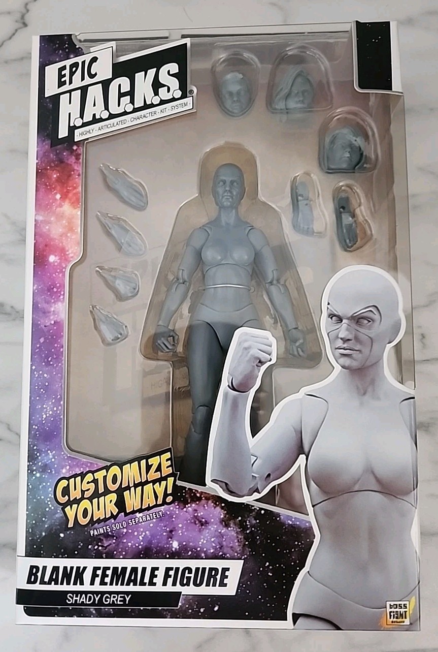 Boss Fight Studio Epic Hacks Blank Female Shady Grey Action Figure