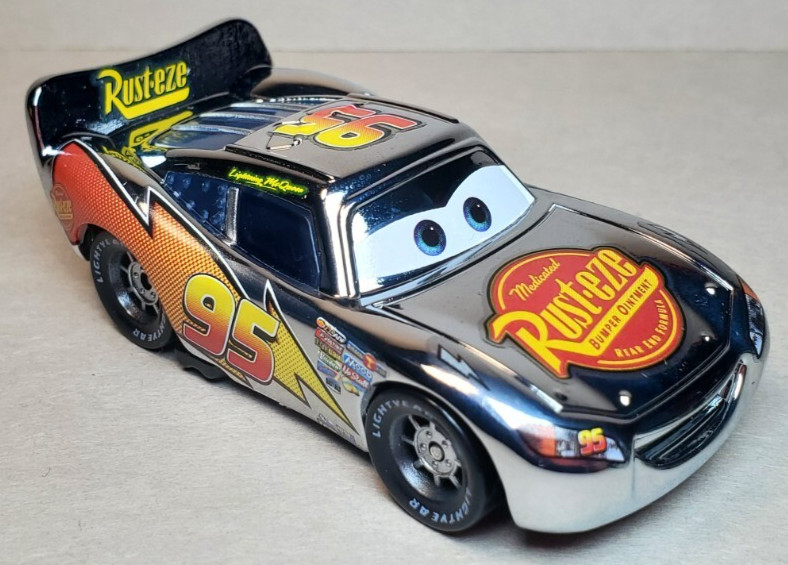 Disney Pixar Cars Shining Silver Metallic Lightning McQueen Diecast 1:55 FC
