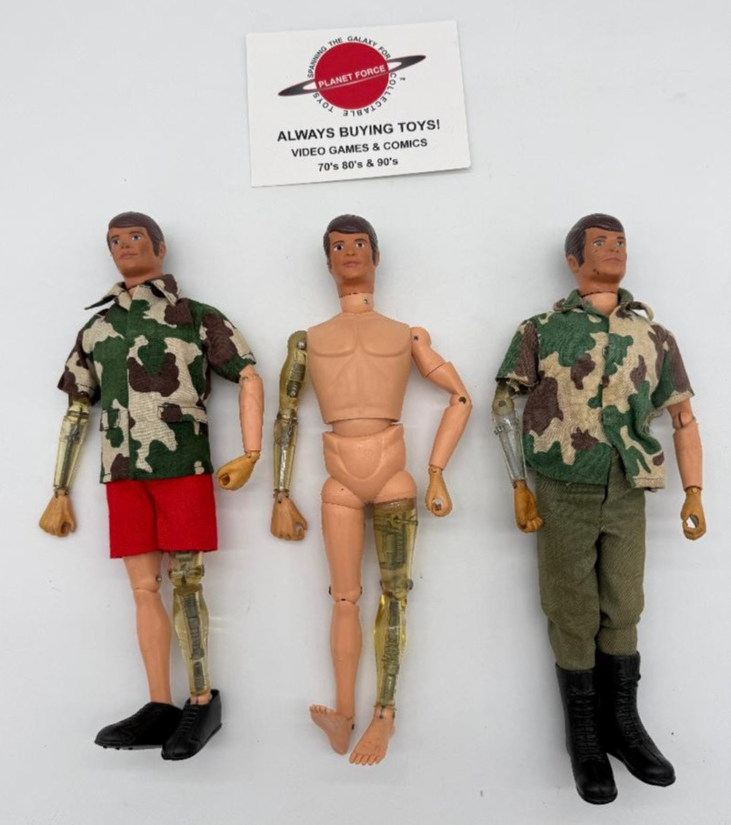 1964 Atomic Man 12&Prime; GI Joe Adventure Team Dolls Figures Lot Mike Power Bionic