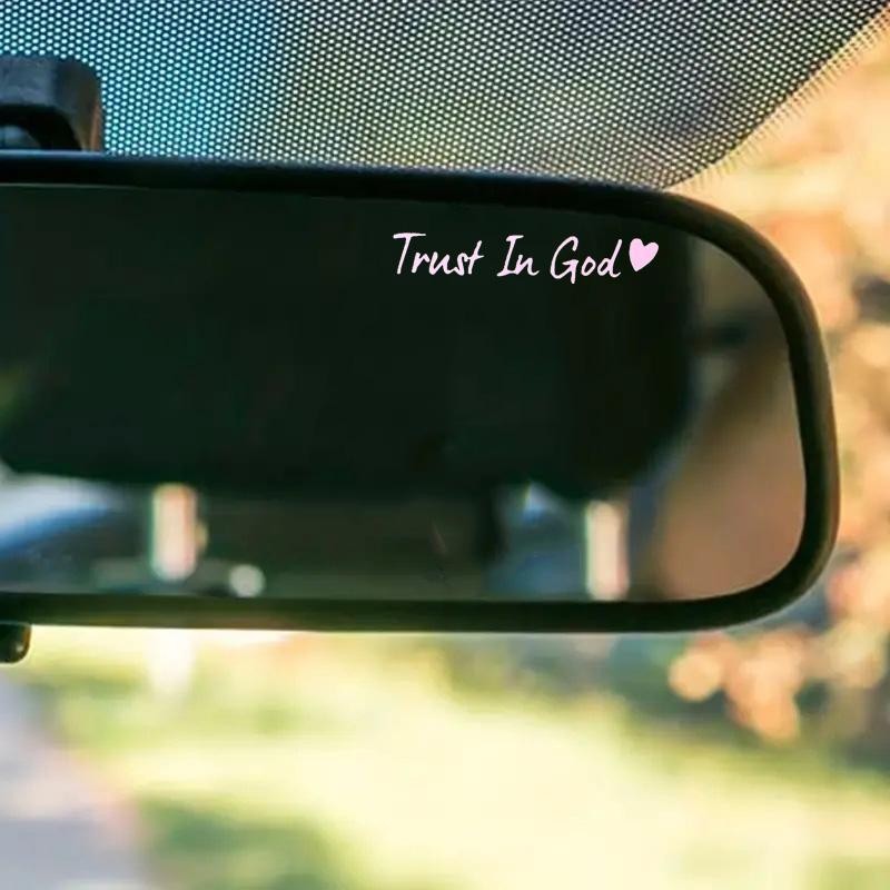 ✝️ Trust in God 💗 Faith-Based Rearview Mirror Vinyl Decal- US Seller-2pcs 3.5&Prime;w