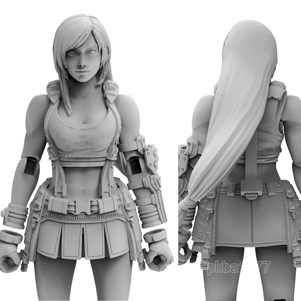 Unpainted Self-assemble 1/18 3.75&Prime; Female Soldier Action Figure Toy Xmas Gift