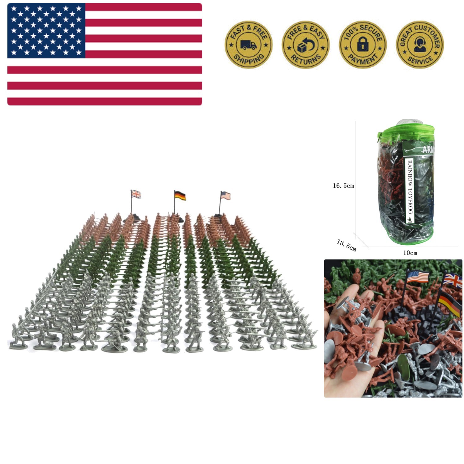 Classic 300-Piece Army Men Set – Durable Military Action Figures for All Ages