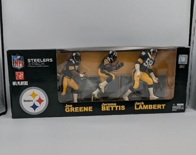 Joe Greene Jerome Bettis Jack Lambert McFarlane 3-Pack Figure Steelers NIB