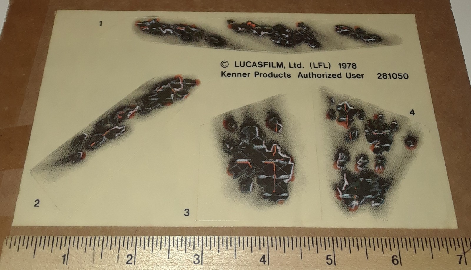 1978 Vintage Star Wars UNUSED STICKER SHEET Battle Damaged X-Wing Fine/Very Fine