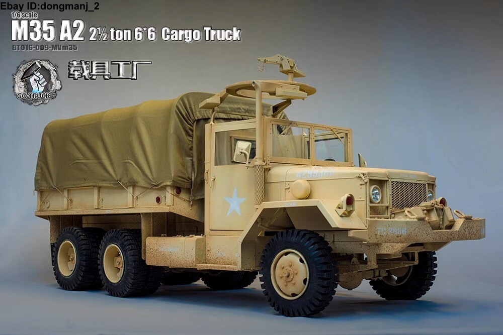 GO-TRUCK 1/6 Scale Full Metal US Army M35A2, 2.5 Ton, 12&Prime; Model Ready to Ship