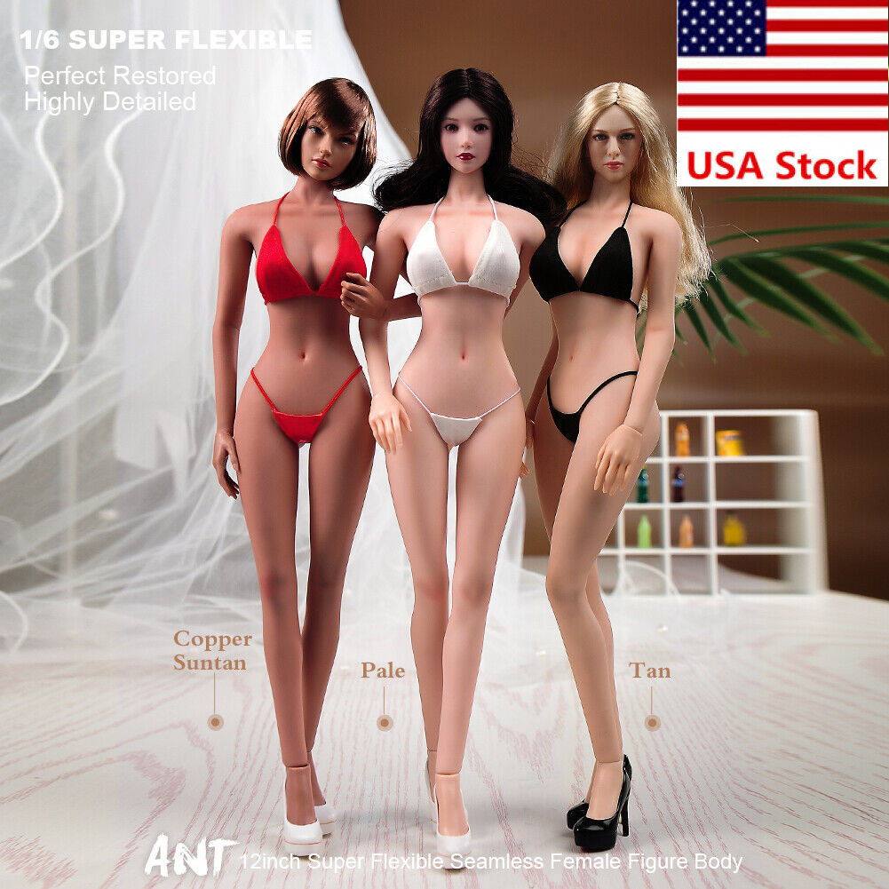 US 1/6 Medium Bust Makeup Flexible Joint Seamless Female Figure Body Model Toy