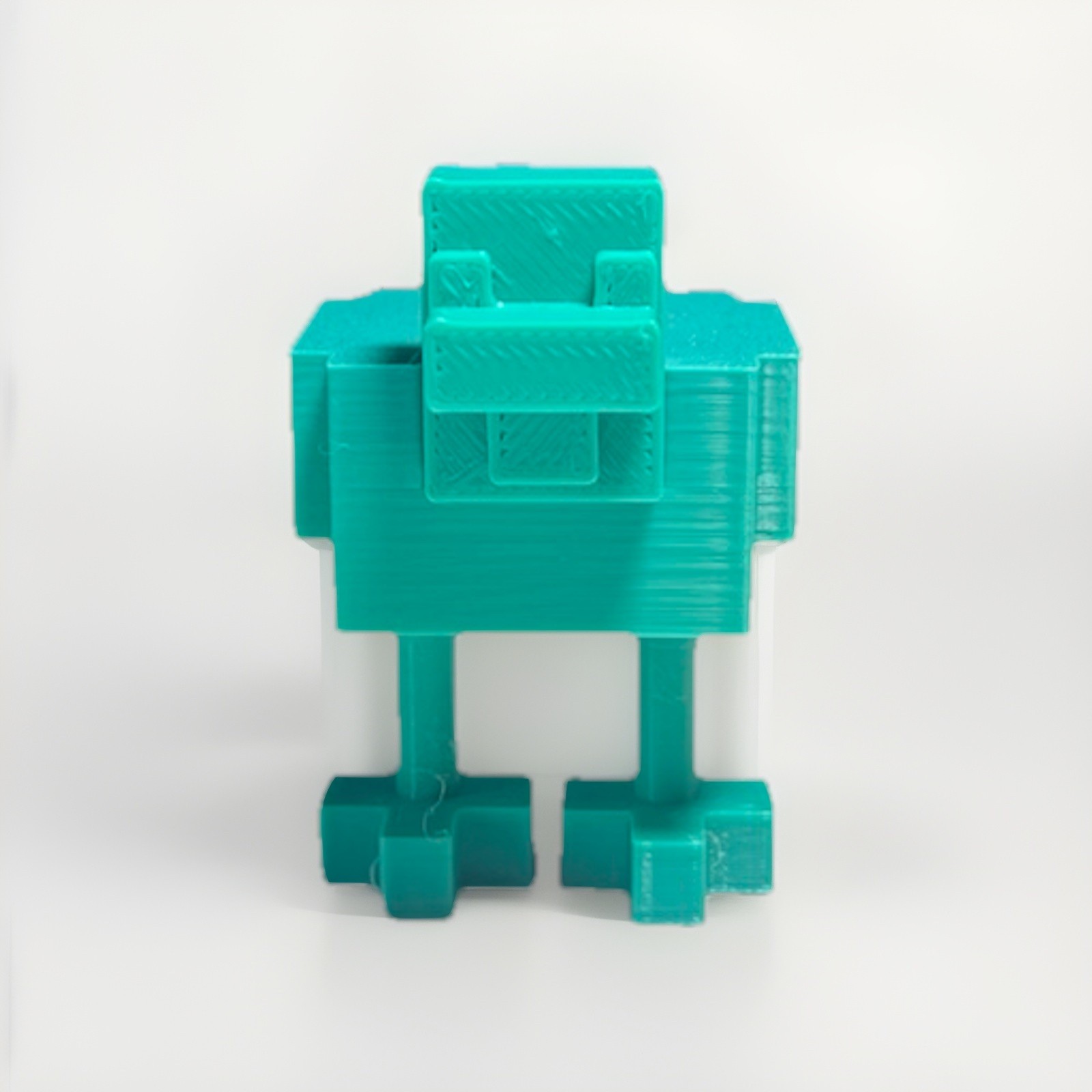 3D Printed Minecraft Chicken Teal Color Figure 2&Prime;x1.5&Prime; Toy Mob (REMOVABLE HEAD)