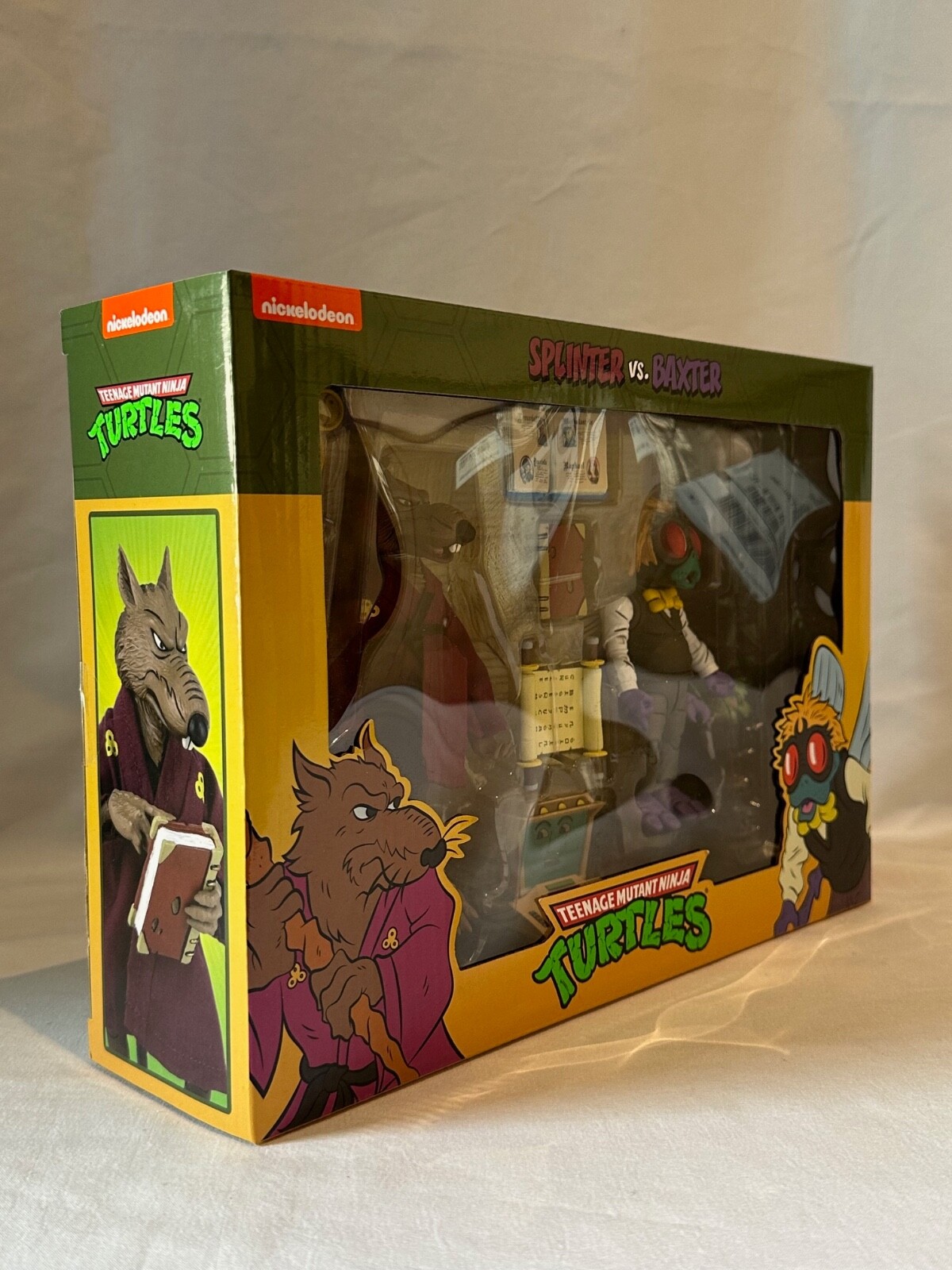 NECA TMNT Splinter & Baxter / Triceraton & Roadkill Rodney 2-Pack Lot of 2 MISB