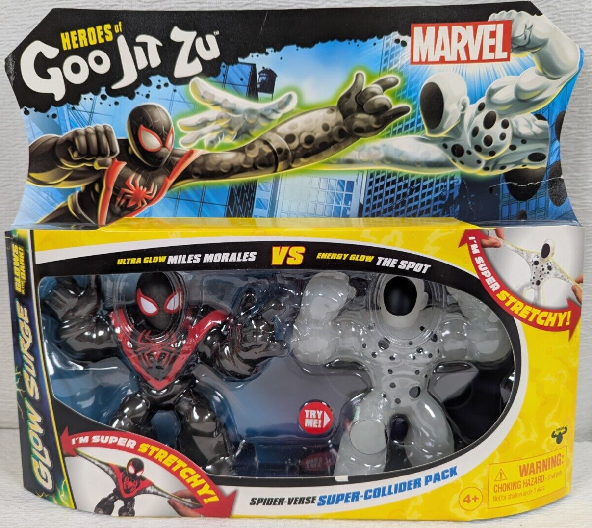 Heroes of Goo Jit Zu – Marvel Glow Spider-Verse Pack – Miles vs. The Spot