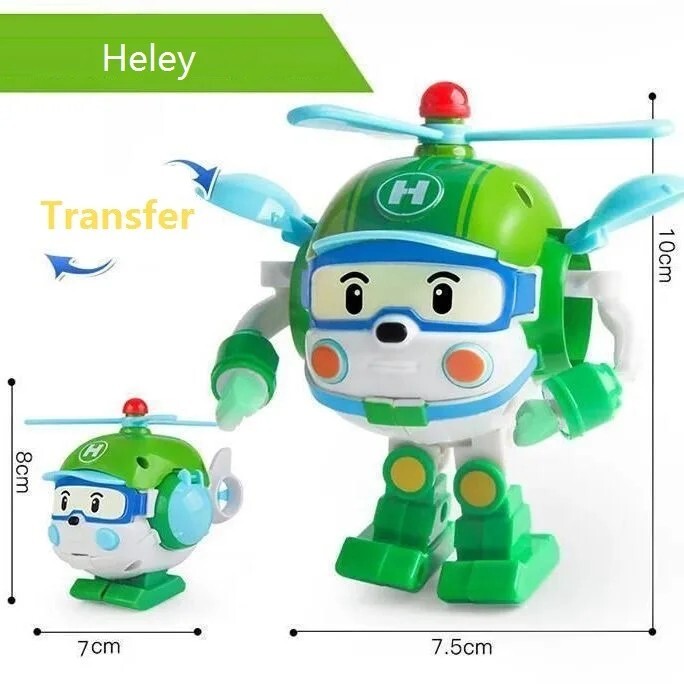 6Pcs Robocars Transformatie Robot Anime Action Figure Cartoon Toy ABS Plastic