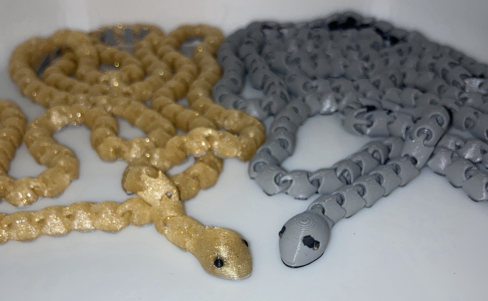 (2) Articulated Snake Toy – 3D Printed Fidget ~ 47in Long