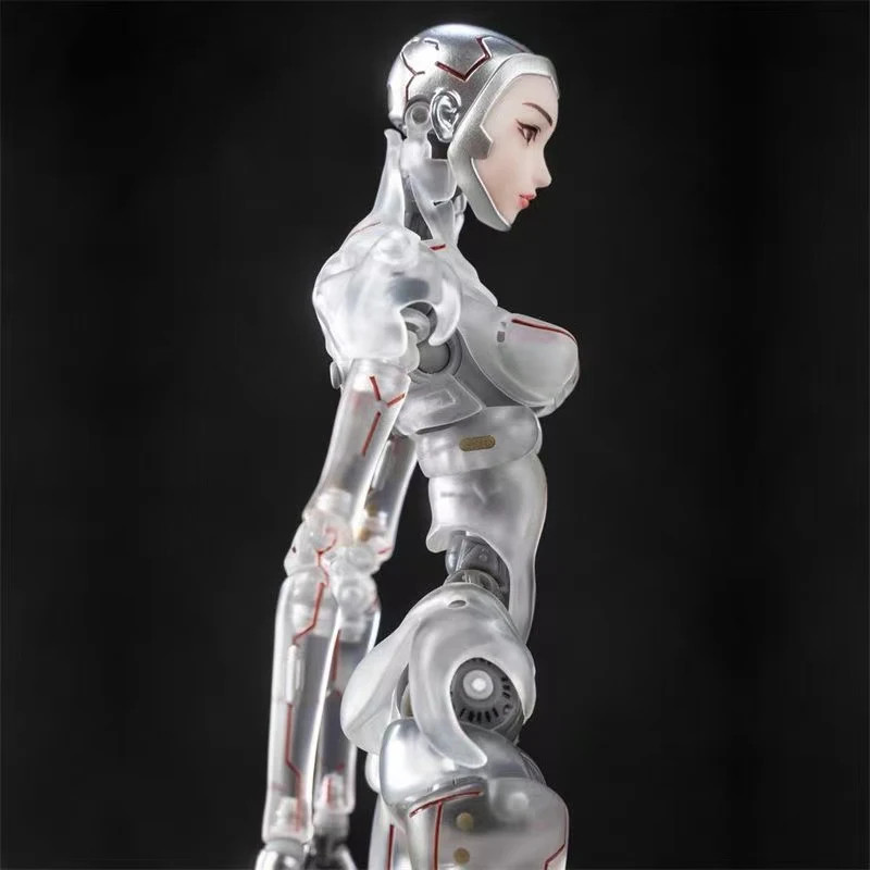 18cm Bone Workshop 1/12 AI Agent Lady Transparent Mech Action Figure