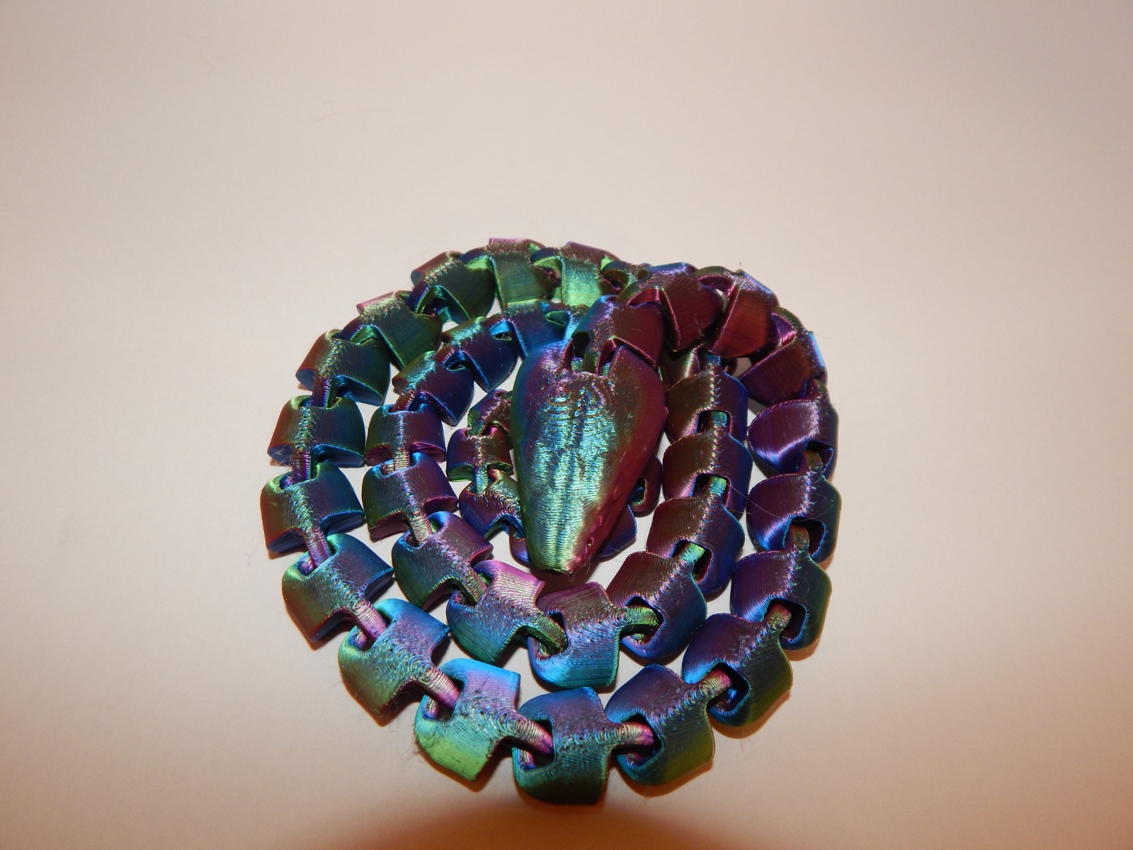3d printed Snake Flexy 31 in LONG Metalic Blue/Purple