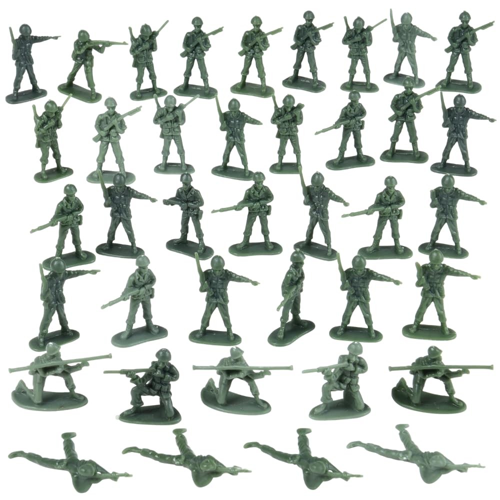 DELUXE BAG OF CLASSIC TOY GREEN ARMY SOLDIERS – 36 Pc. (USTVL47)