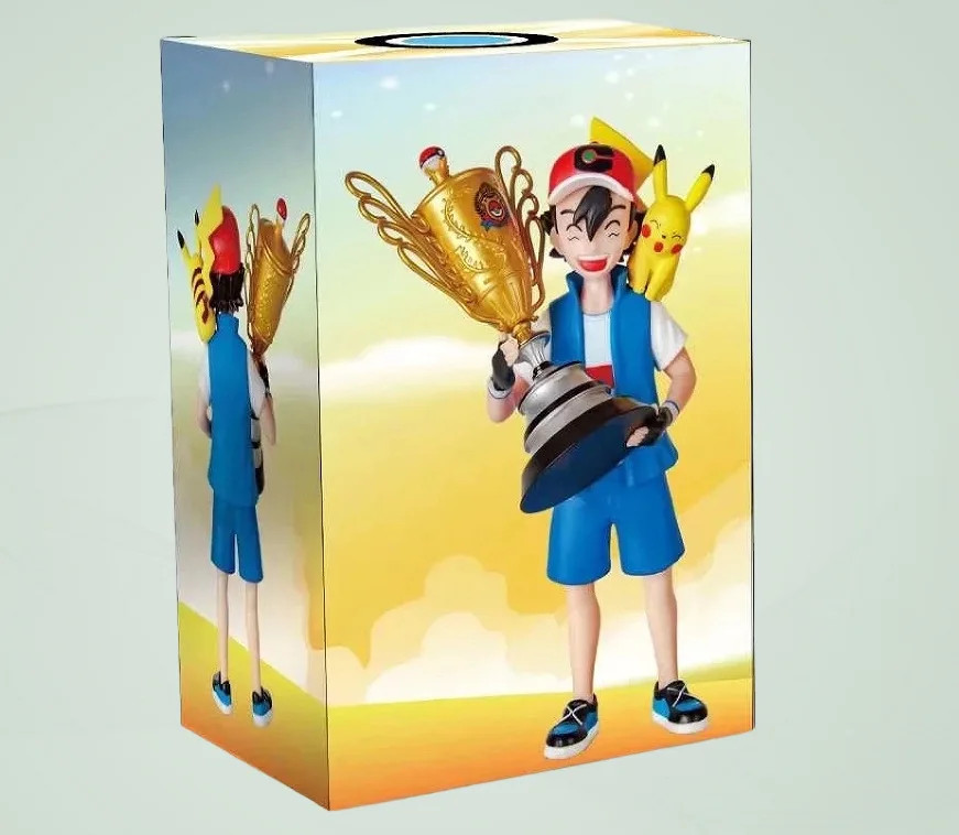 19CM Pokémon Ash Ketchum Pikachu Trophy Figure PVC Collectible Statue Gift